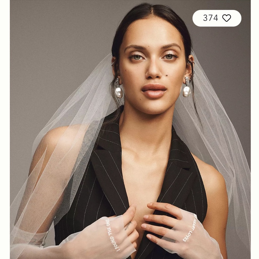 Anthropologie Rochefort Fingertip Veil - Madeleine Fig